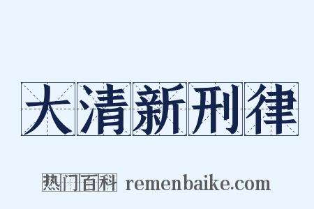 大清新刑律是什么意思的图片